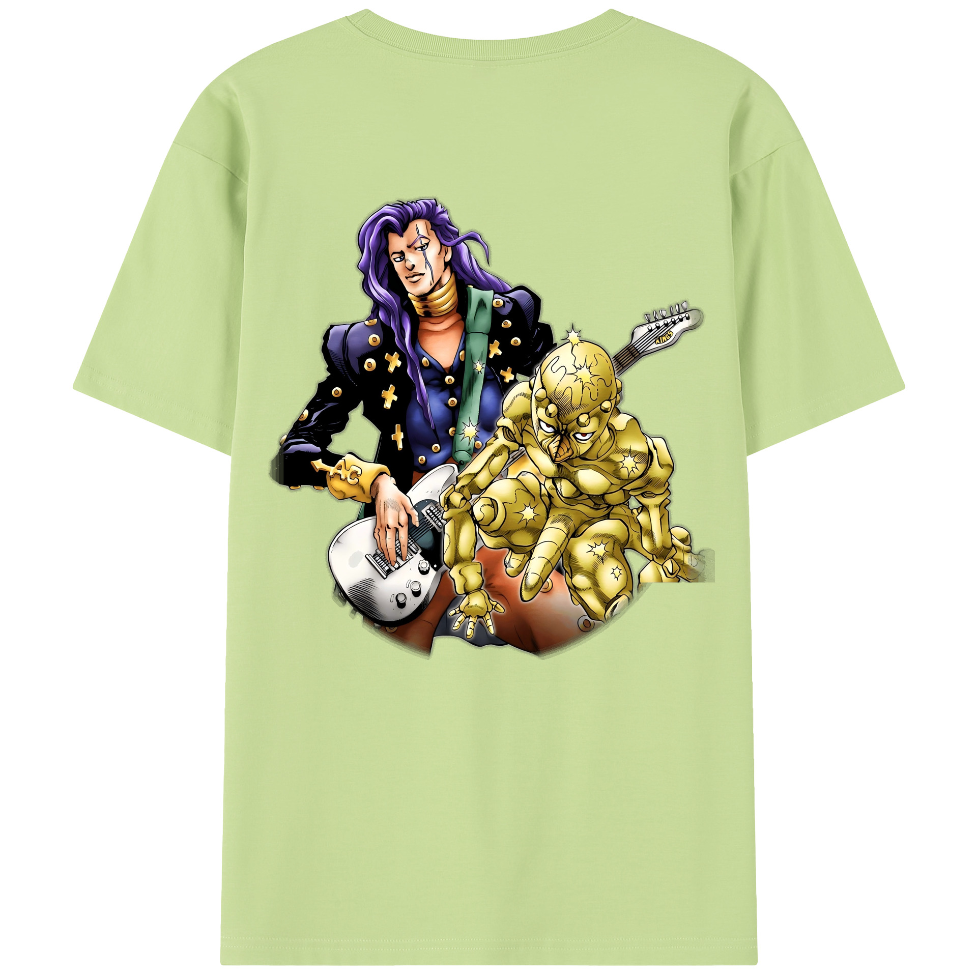 （画像用） ジョジョの奇妙な冒険 おといし あきら JoJo's Bizarre Adventure Akira Otoishi 綿100％半袖Tシャツ（背面プリント）